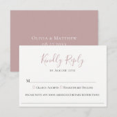 Bleke Mauve Bruiloft Voedsel Allergie RSVP Kaart (Voorkant / Achterkant)