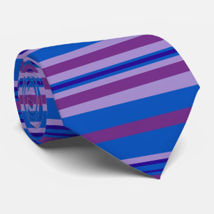 Bleke Mauve Deep Paars Light Blue Navy Stripes Stropdas