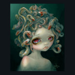 Bleke Medusa ART PRINT pop surrealisme grote oogku<br><div class="desc">Van mijn "Myths and Mermaids" solo show in de Pop Gallery in Dowtown hier is "Bleke Medusa". Mijn doel in dit schilderij was om iets vreselijks te shows dat mooi was. Ik hield dit stuk meestal zwart-wit, alsof het albino-slangen waren - met een aanraking van goud en roze. Het originele...</div>