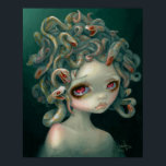 Bleke Medusa ART PRINT pop surrealisme grote oogku<br><div class="desc">Van mijn "Myths and Mermaids" solo show in de Pop Gallery in Dowtown hier is "Bleke Medusa". Mijn doel in dit schilderij was om iets vreselijks te shows dat mooi was. Ik hield dit stuk meestal zwart-wit, alsof het albino-slangen waren - met een aanraking van goud en roze. Het originele...</div>