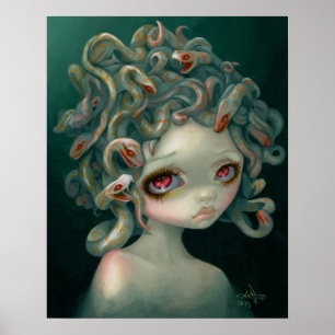 Bleke Medusa ART PRINT pop surrealisme grote oogku
