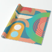 Bleke, minimalistische Abstracte geometrische vorm Cadeaupapier (Uitgerold)