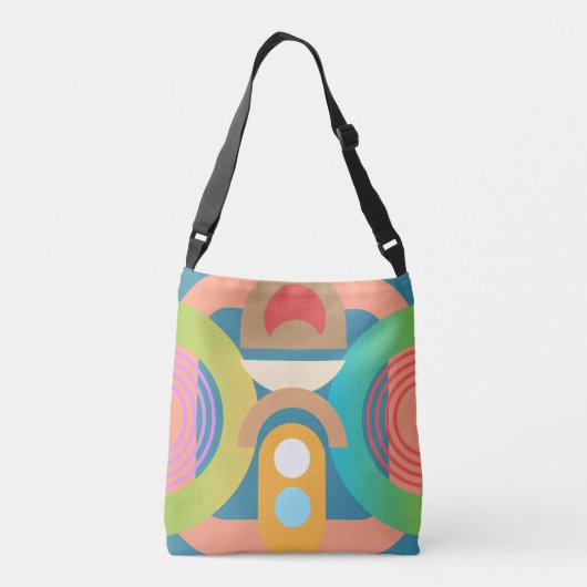 Bleke, minimalistische Abstracte geometrische vorm Crossbody Tas (Achterkant)