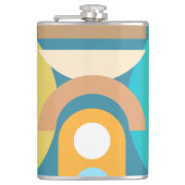 Bleke, minimalistische Abstracte geometrische vorm Heupfles (Voorkant)