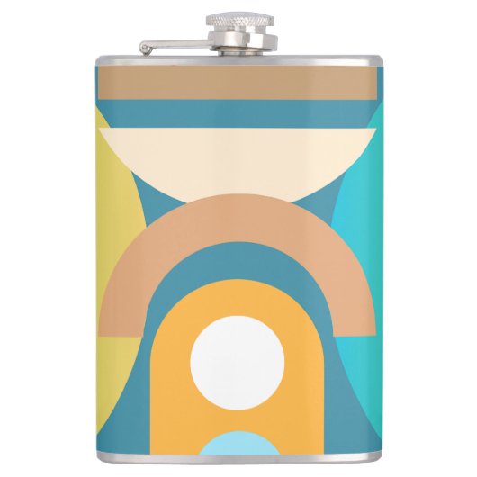 Bleke, minimalistische Abstracte geometrische vorm Heupfles (Voorkant)