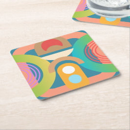 Bleke, minimalistische Abstracte geometrische vorm Kartonnen Onderzetters