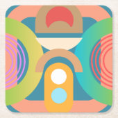 Bleke, minimalistische Abstracte geometrische vorm Kartonnen Onderzetters (Voorkant)