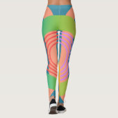 Bleke, minimalistische Abstracte geometrische vorm Leggings (Achterkant)