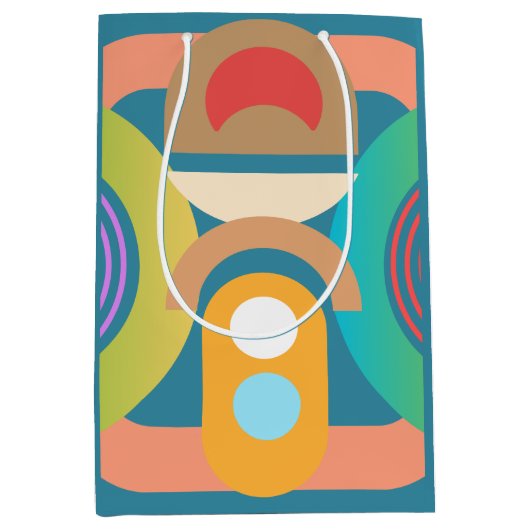 Bleke, minimalistische Abstracte geometrische vorm Medium Cadeauzakje (Voorkant)