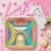 Bleke, minimalistische Abstracte geometrische vorm Papieren Bordje (Feest)