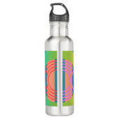 Bleke, minimalistische Abstracte geometrische vorm Waterfles (Achterkant)