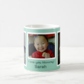 Bleke Mint Groen 3 Fotocollage Koffiemok (Center)