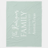 Bleke Mint White — eenvoudige  familienaam Fleece Deken (Voorkant)