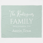 Bleke Mint White — eenvoudige  familienaam Fleece Deken (Voorkant (Horizontaal))