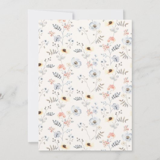 Bleke Moderne Eenvoudige Bloemige Baby Shower Kaart (Achterkant)