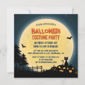Bleke Moonlight Spooky Night Sky Halloween Party Kaart (Voorkant)
