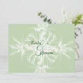 Bleke Munt en witte bloemenbruiloft uitnodigingen (Staand voorkant)