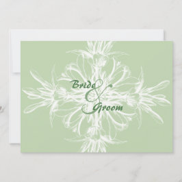 Bleke Munt en witte bloemenbruiloft uitnodigingen