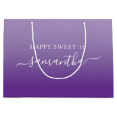 Bleke naar Royal Paarse Elegant Script Handtekenin Groot Cadeauzakje (Voorkant)