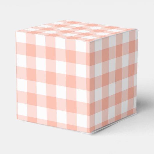 Bleke Oranje Gingham Plaid Party Favoriet Box Bedankdoosjes (Achterkant)