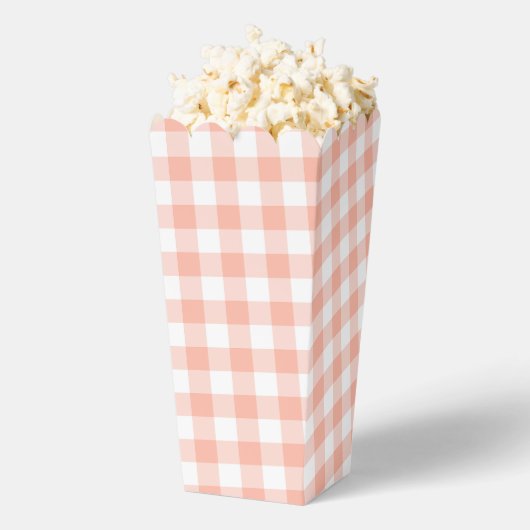 Bleke Oranje Gingham Plaid Party Favoriet Popcorn Bedankdoosjes (Popped)
