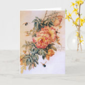 Bleke Oranje Rozen Kaart (Gele Bloem)