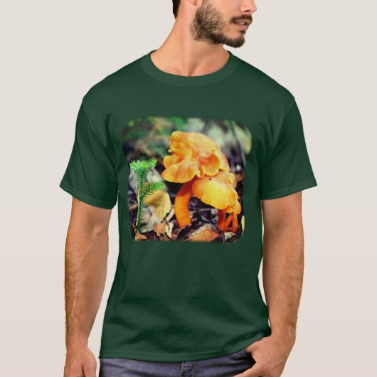 Bleke Oranje wilde paddenstoelen Natuur T-shirt (Voorkant)