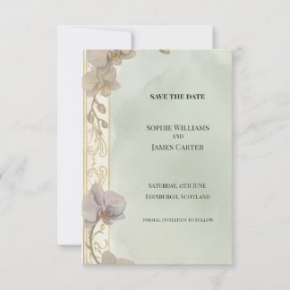 Bleke Orchidee Save The Date Kaart