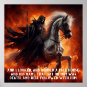 Bleke Paard en Ruiter Poster (Voorkant)