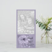 Bleke Paars Getinte Margriet Bruiloft Dank Je Wel Bedankkaart (Staand voorkant)