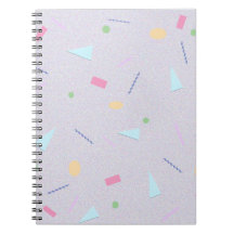 Bleke Paarse 80s Geometrische Print Notitieboek