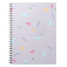 Bleke Paarse 80s Geometrische Print Notitieboek