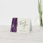 Bleke Paarse Agaat Goud Ivoor bruiloft Dank u Kaart (Voorkant)