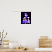 Bleke Paarse blauwe vlag Iris-ventilator Poster (Keuken)