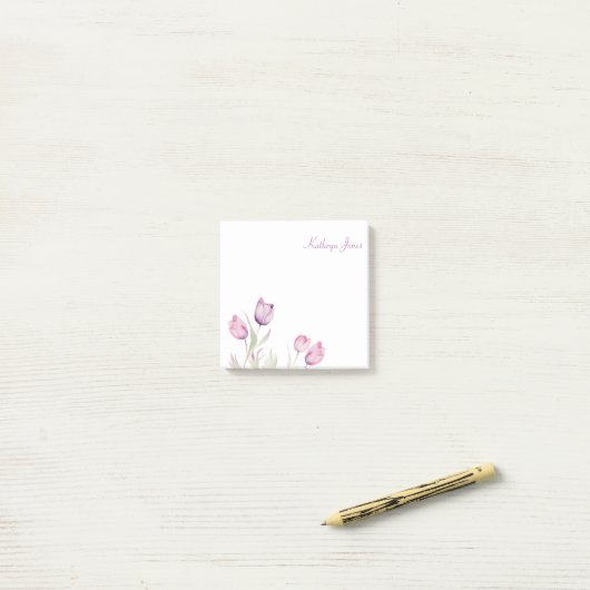 Bleke Paarse bloementulp Post-it® Notes (Op bureau)