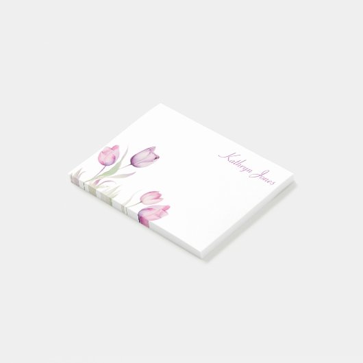 Bleke Paarse bloementulp Post-it® Notes (Schuin)