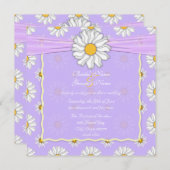 Bleke Paarse en Witte Daisy Bloemenplein Kaart (Voorkant / Achterkant)