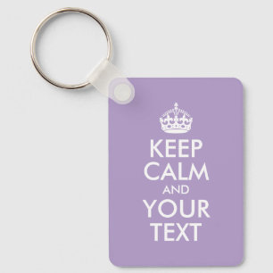 Bleke Paarse en witte Keep Calm Parody Sleutelhanger