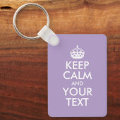Bleke Paarse en witte Keep Calm Parody Sleutelhanger (Voorkant)