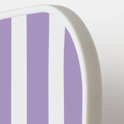 Bleke Paarse en Witte Strepen Pickleball Paddle (Links Detail)