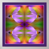 Bleke Paarse Flower Close Up Mirror Abstract Poster (Voorkant)