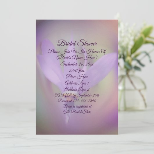 Bleke Paarse Flower Vrijgezellenfeest Kaart (Staand voorkant)