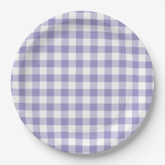 Bleke Paarse Gingham-controle Papieren Bordje