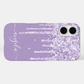 Bleke Paarse Glitter Druppels Glam Handtekening Case-Mate iPhone Case (Achterkant (horizontaal))