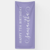 Bleke Paarse Happy 7th Birthday Schattigee Krulnaa Spandoek (Verticaal)