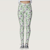 Bleke Paarse Iris All-Over-Print Leggings (Voorkant)