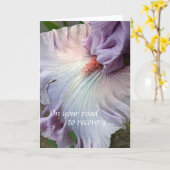 Bleke Paarse iris bloemen krijgen goed Kaart (Gele Bloem)