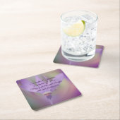 Bleke Paarse Lelybloem gepersonaliseerde bruiloft Kartonnen Onderzetters (Insitu)