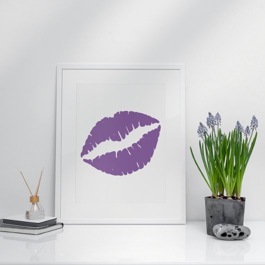 Bleke Paarse Lippenstift Lippen Poster