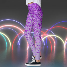 Bleke Paarse met sproeten Print Leggings